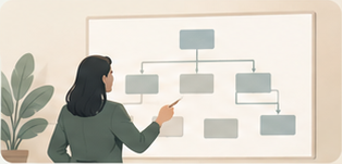 A business owner mapping a clear organisational structure